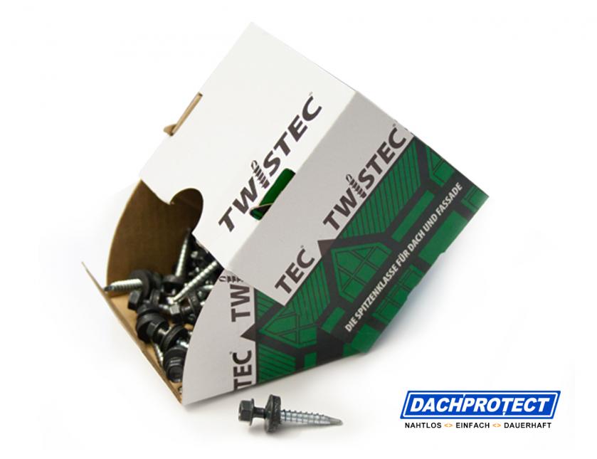 Twistec Trapezblechschraube RAL 7016 (100 Stück) 4,8 x 35 mm inkl. EPDM-Dichtscheibe